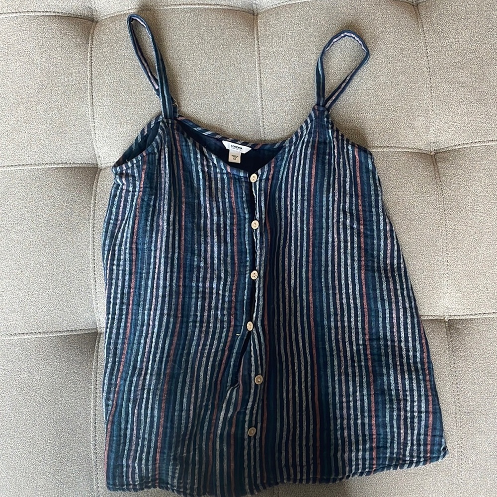 Navy tank top. Thicker material. Size medium